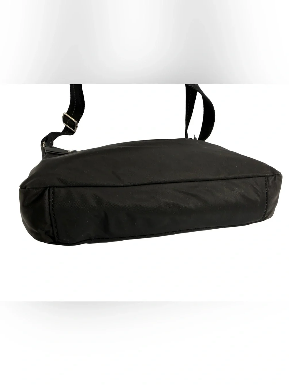 Black Nylon Crossbody Bag with Multiple Zipper Pockets